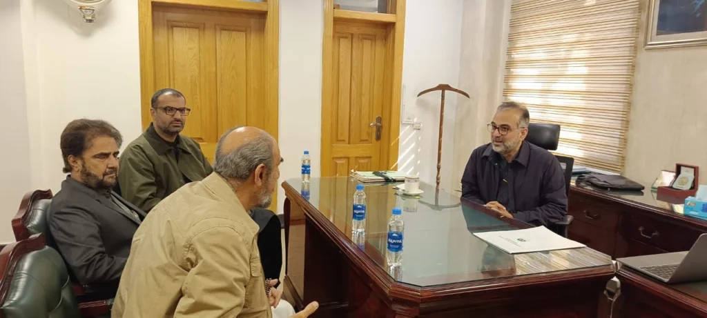 Discussion before Board of governers Meeting5 Health Minister Chairs Board of Governors Meeting for Nawab Ghous Bakhsh Raisani Hospital.